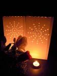 Sun Rays Bursting Out White Lantern Candle Paper Bags - Party Decoration - 10 Pack